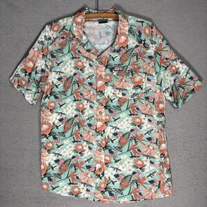 Springfield Armory Hawaiian Shirt Mens Size M Teal Gun American Flag AOP Bullpup